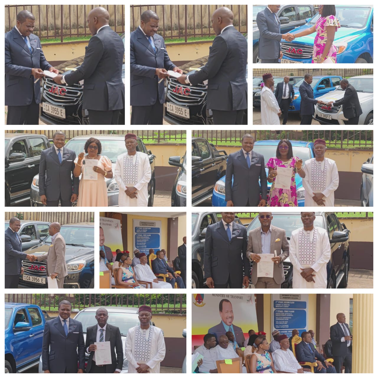 MINISTÈRE DES TRANSPORTS : REMISE DE LA PREMIÈRE SÉRIE DE VÉHICULES.